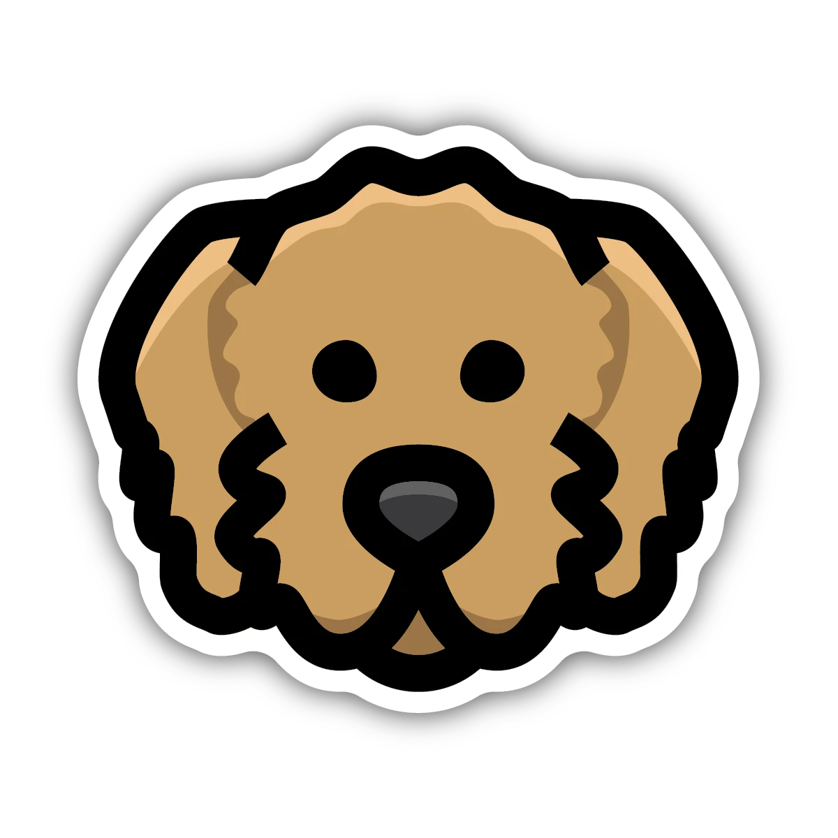 Apricot Doodle Face Sticker