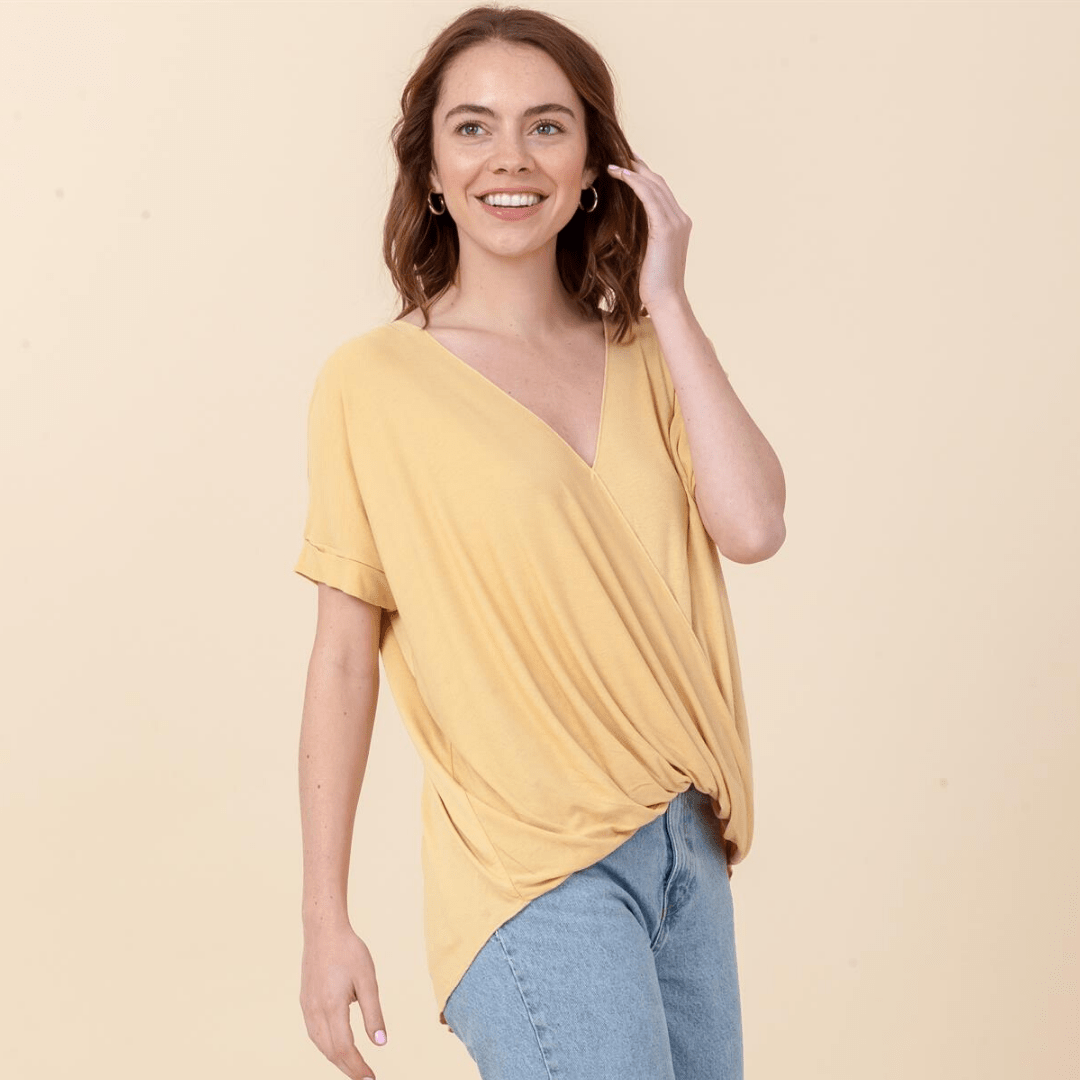 Short Sleeve Wrap Top