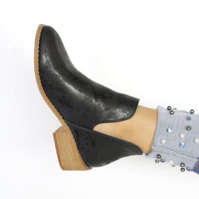 Wayland Black Metallic Bootie