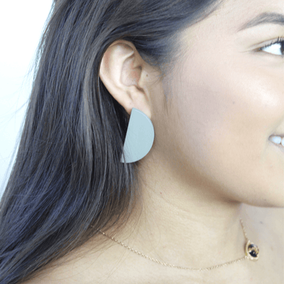 Wood Geo Earring