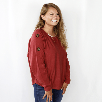 Rust Shoulder Button Top