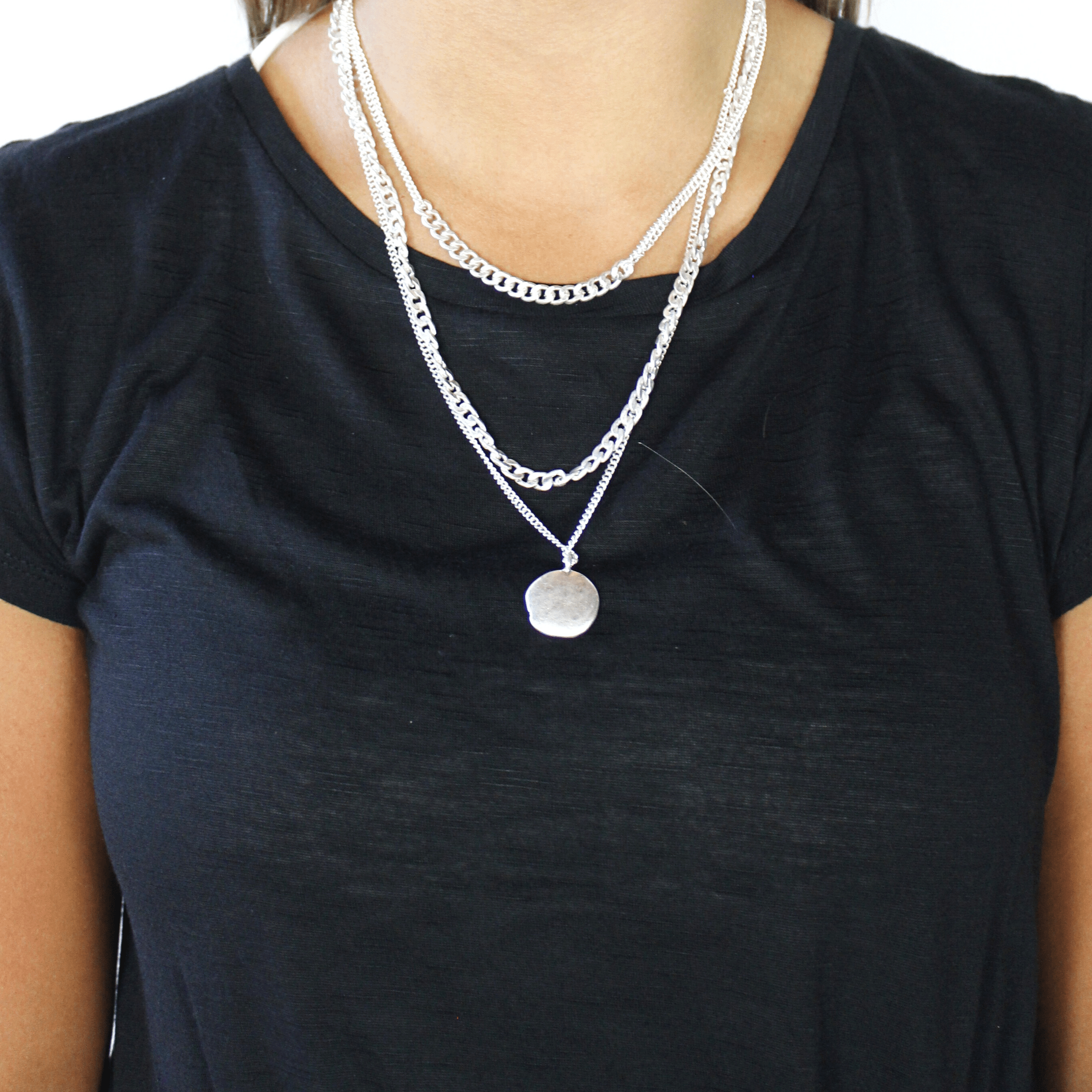 Layer Chain Coin Necklace