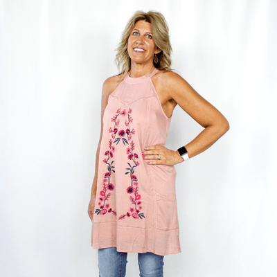 Mauve Embroidered Dress