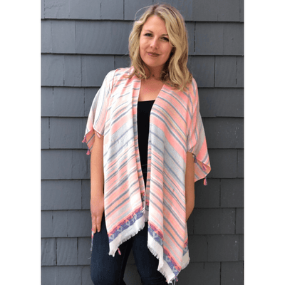 Multi Neon Stripe Kimono