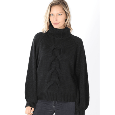 Cable Knit Turtleneck Sweater