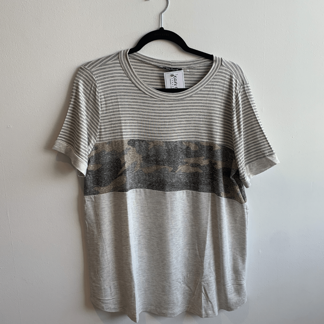 Camo Colorblock Top