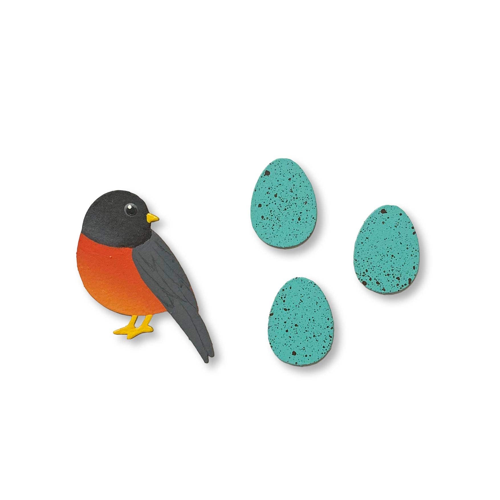 Robin w/ Eggs Magnet S/4