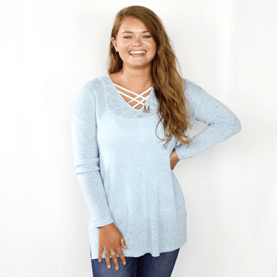 Blue Vneck Sweater