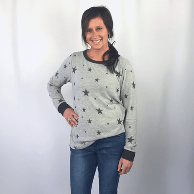 Soft Grey Star Top