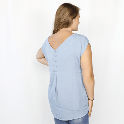 Light blue tank top, semiformal, button back