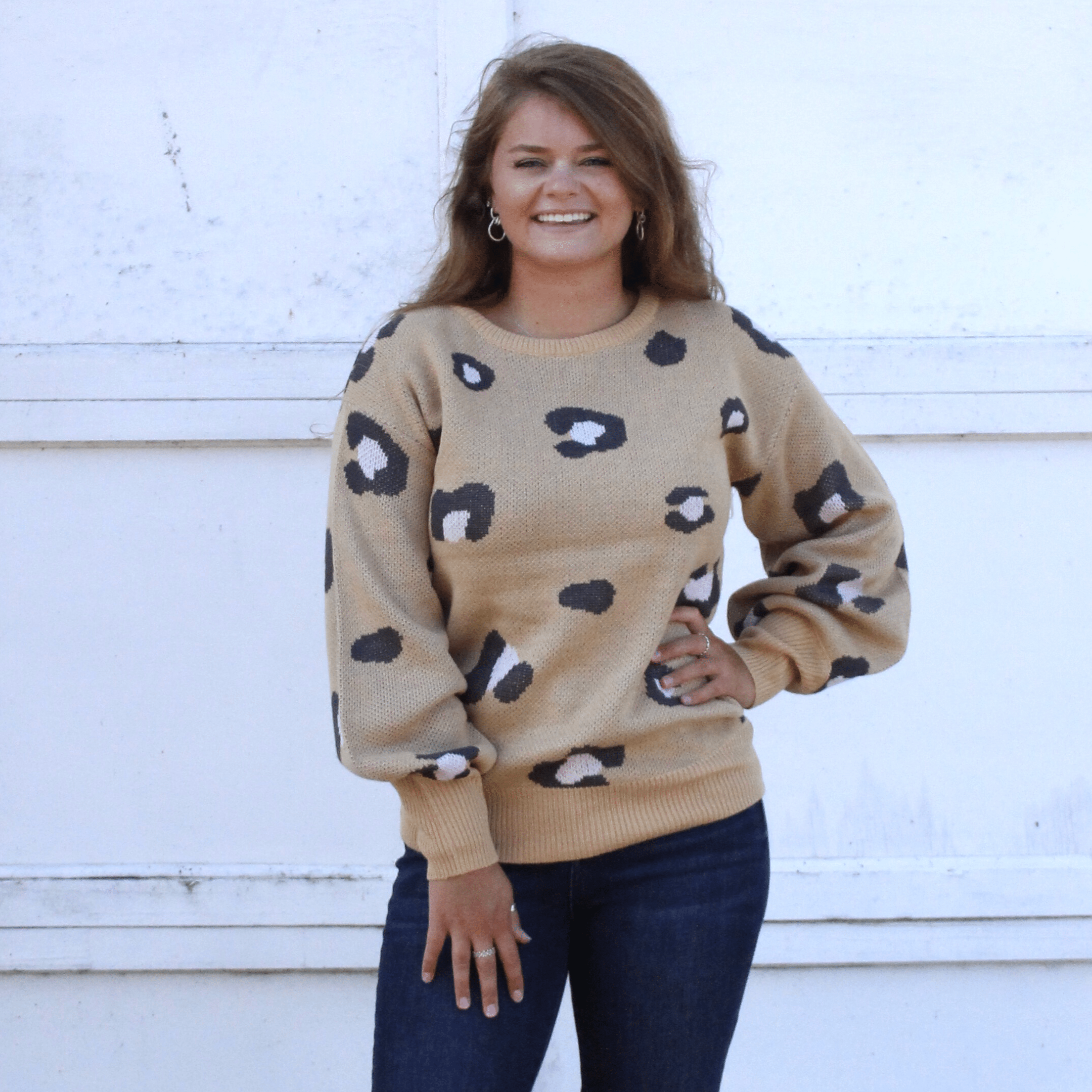 Leopard Crew Sweater