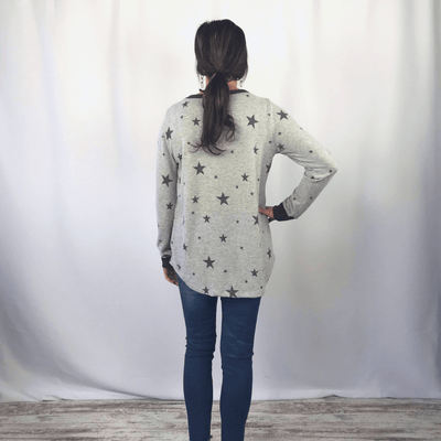 Soft Grey Star Top