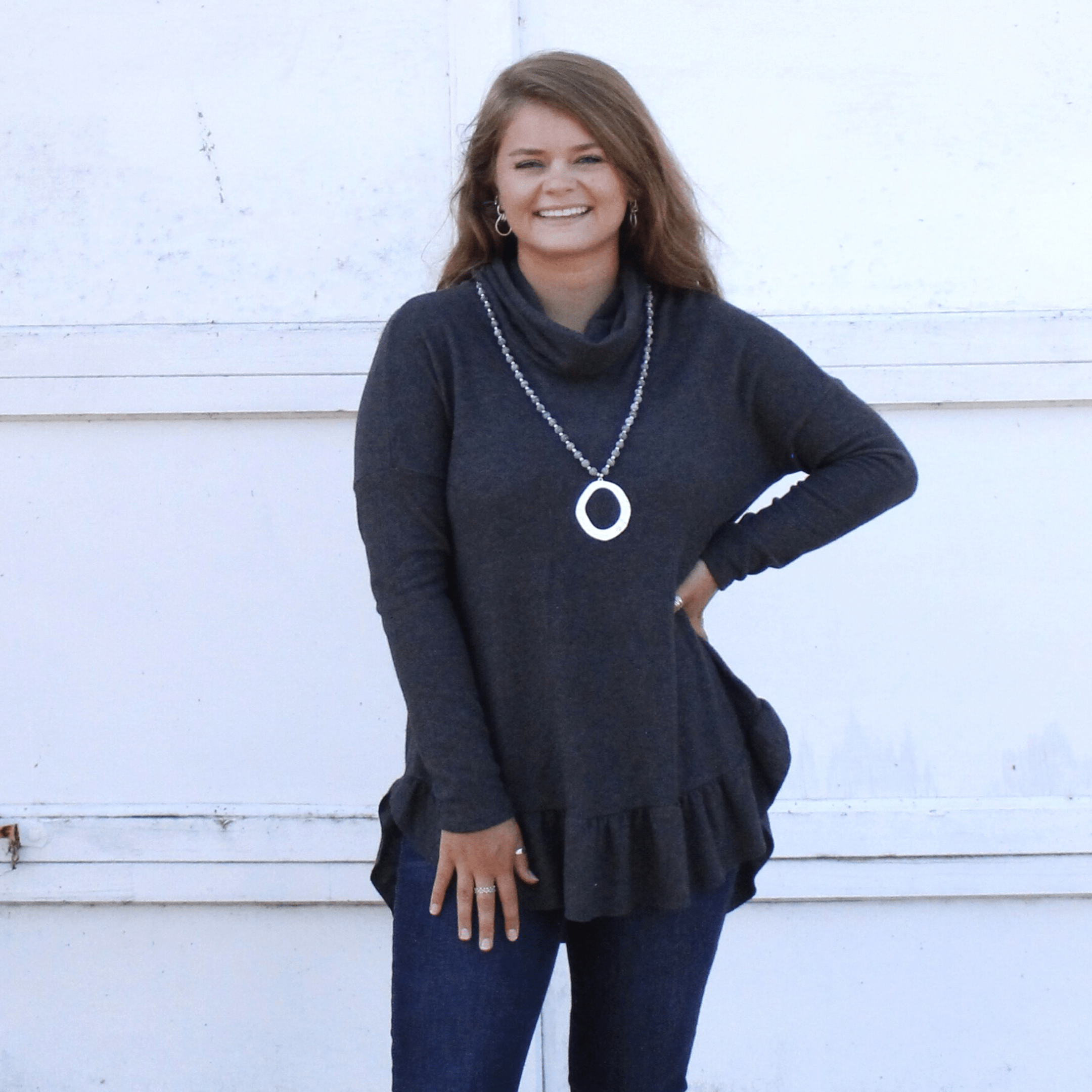 Ruffle Trim Cozy Top