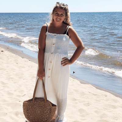 White Button Maxi Dress