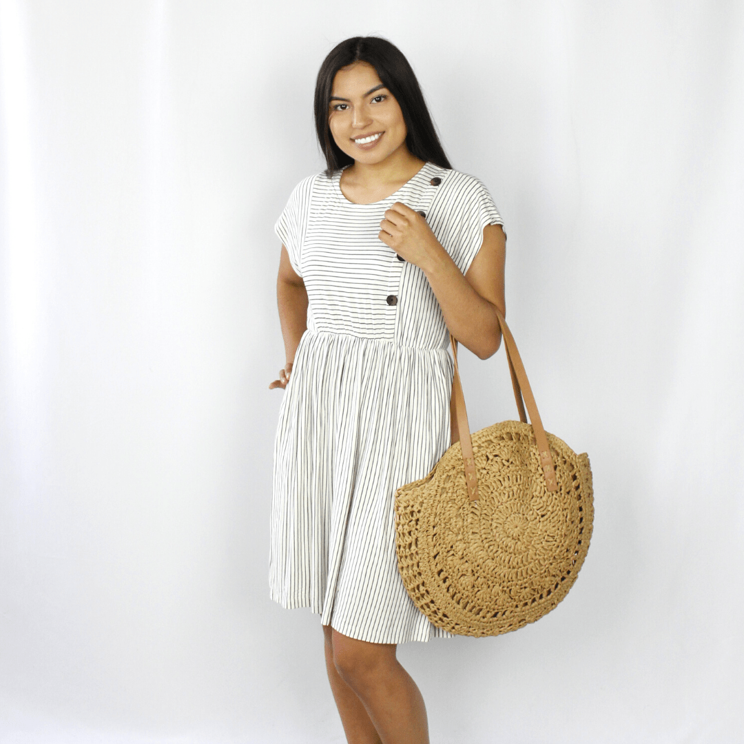 Stripe Button Babydoll Dress