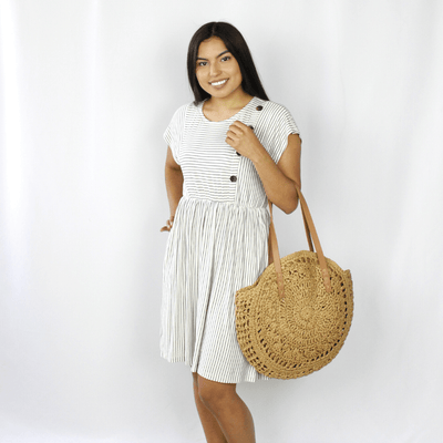 Stripe Button Babydoll Dress