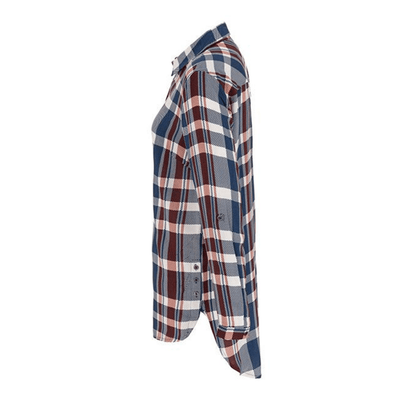 Plaid Roll-Up Tunic Blouse
