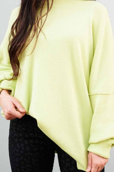 Lime Astrid Ribbed Sweater OS