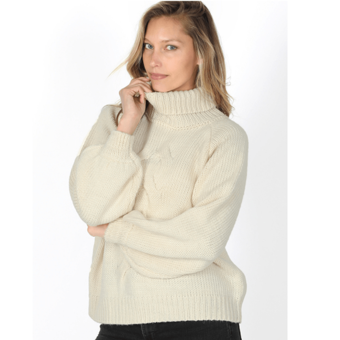 Cable Knit Turtleneck Sweater