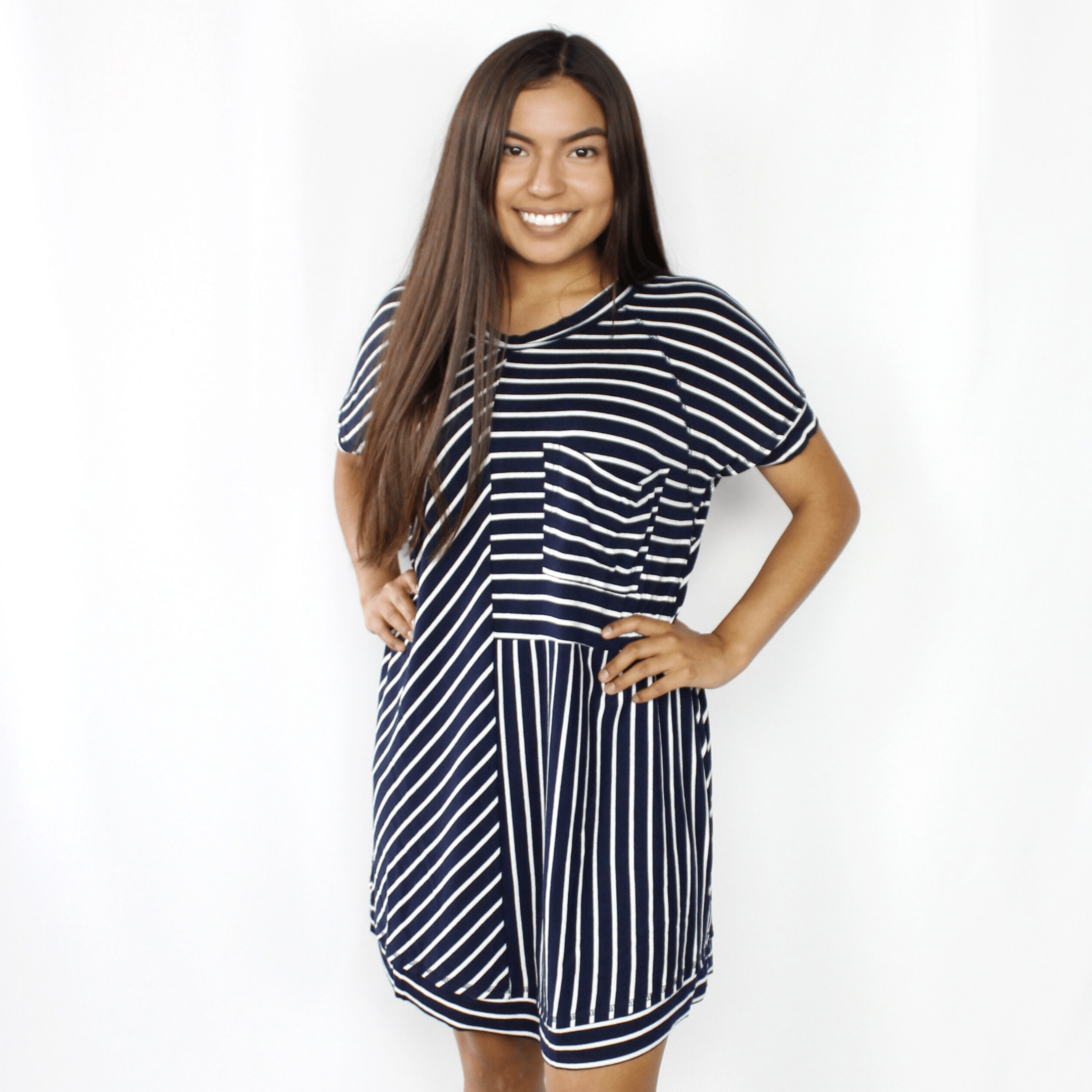 Stripe T-Shirt Pocket Dress