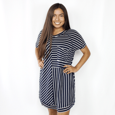 Stripe T-Shirt Pocket Dress