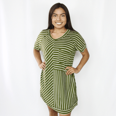 Stripe T-Shirt Pocket Dress