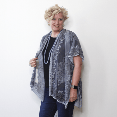 Sheer Print Kimono
