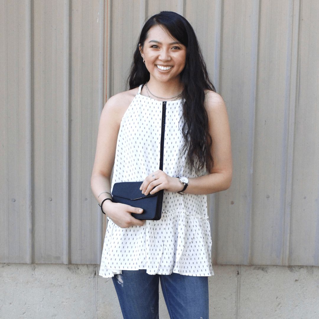 Ivory Arrow Peplum Tank