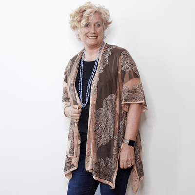 Sheer Print Kimono