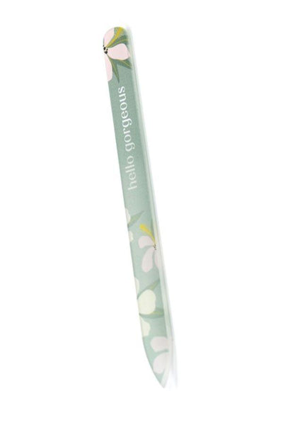 green floral nail file 