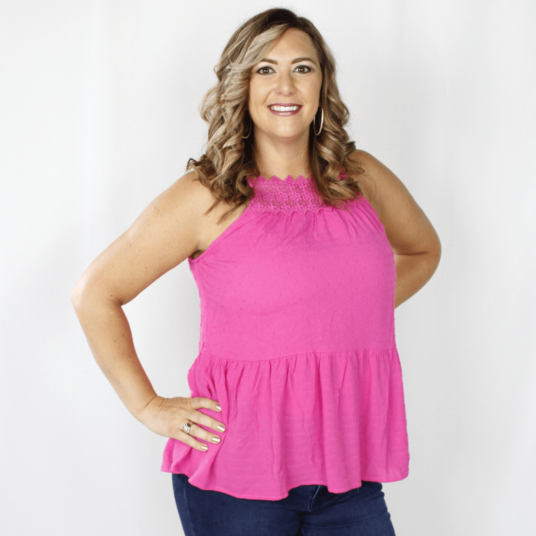 Pink Pin Dot Tank