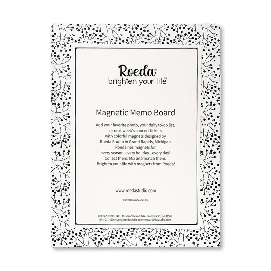 Easel w Kickstd 8.5 x 6.5 White / Black Berries Pattern
