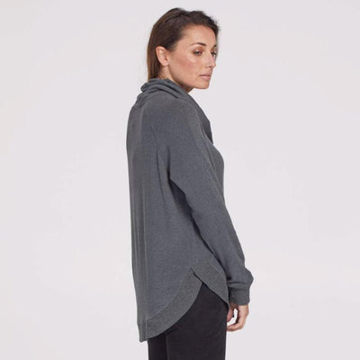 Grey Long Sleeve Cowl Neck Top