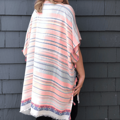 Multi Neon Stripe Kimono