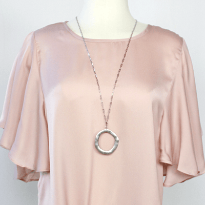Long Circle Pendant Necklace