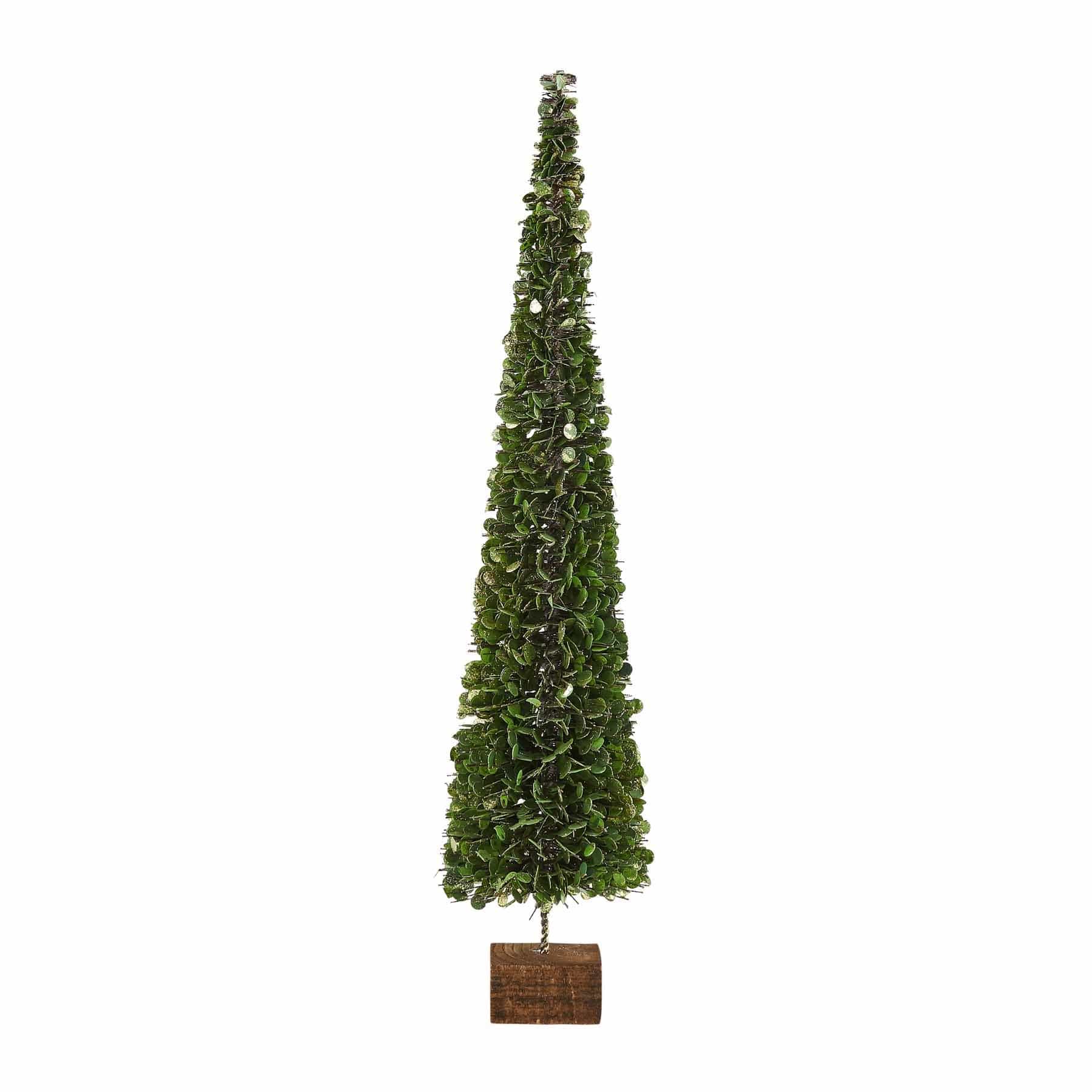 Medium Faux Boxwood Tree on Block