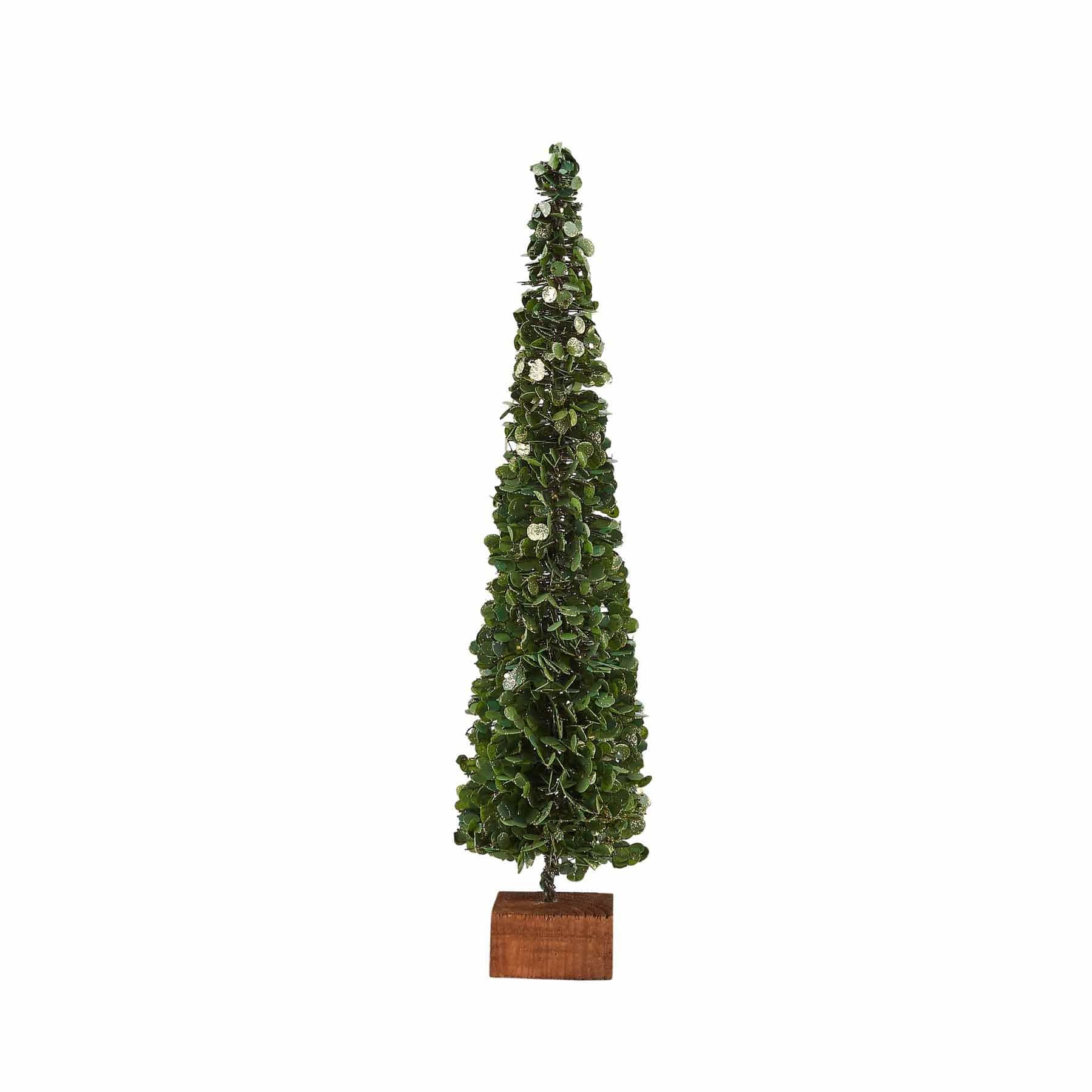 Small Faux Boxwood Tree on Block