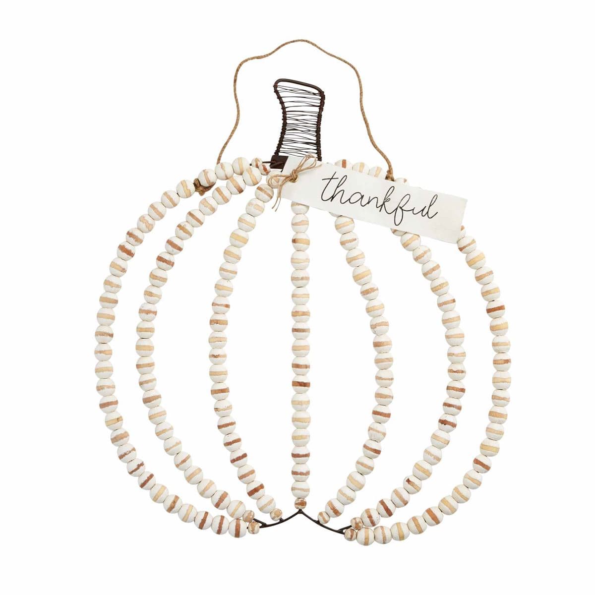 Wood Beaded Pumpkin Hanger