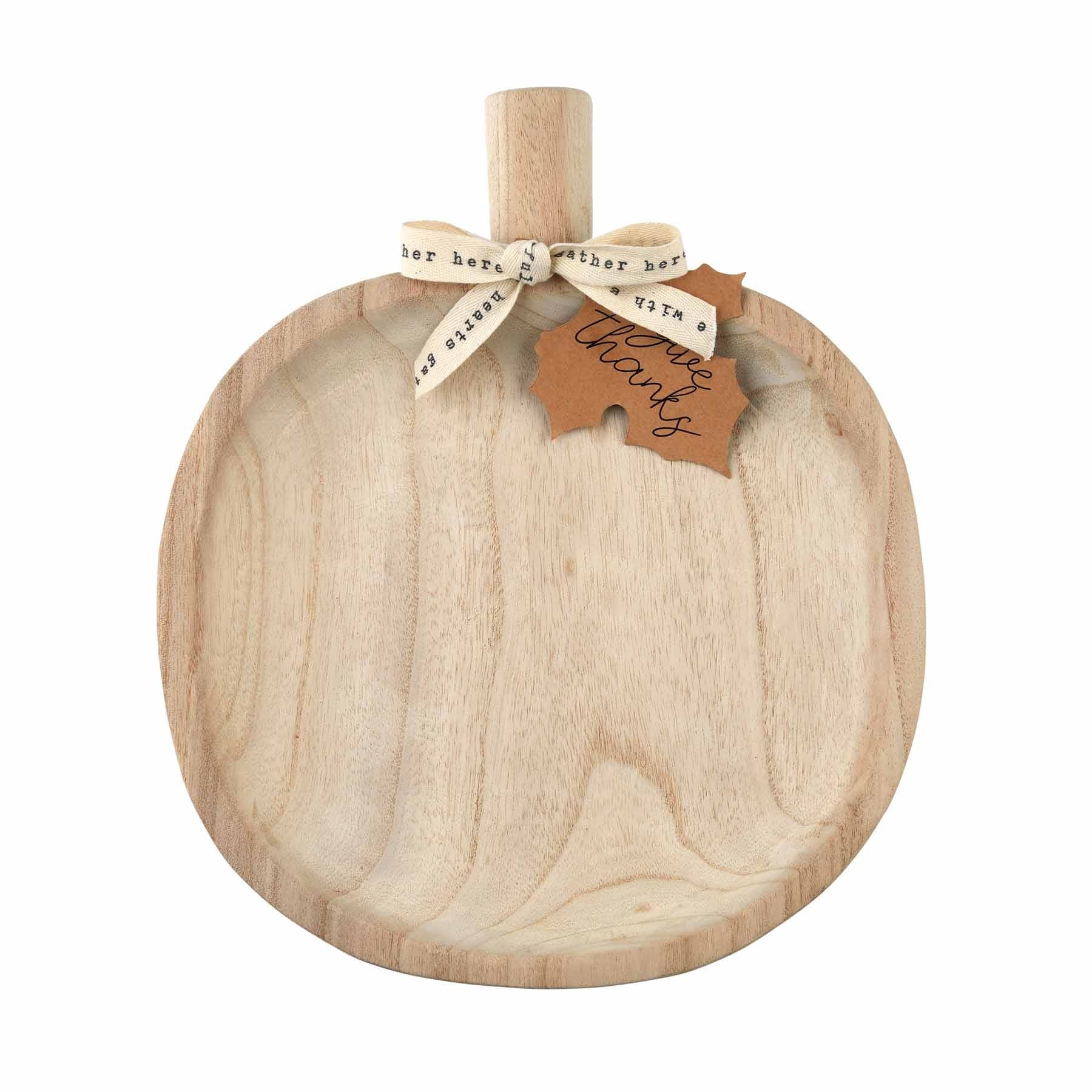 Round Paulownia Pumpkin Tray