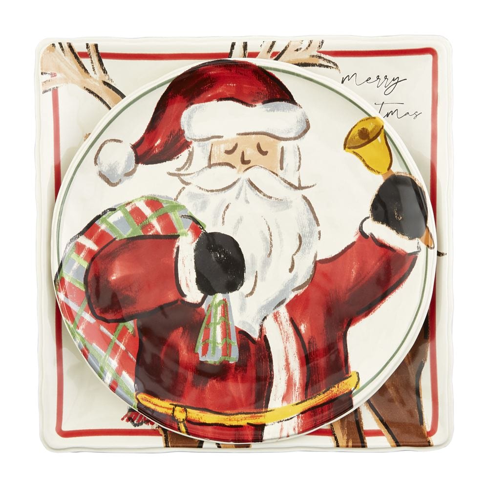 Santa & Deer Platter Set