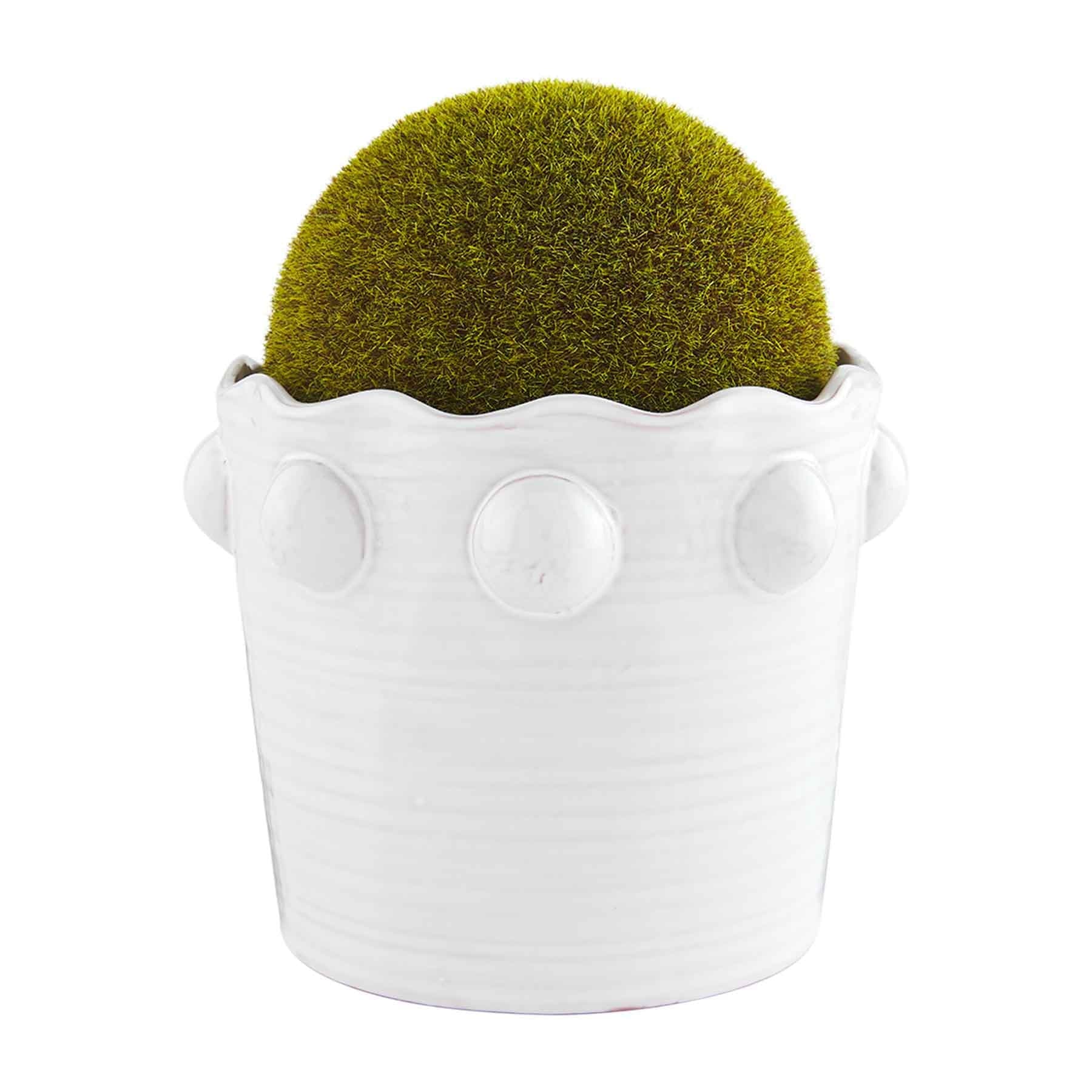 Large Beaded Faux Moss Pot