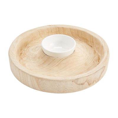 Paulownia Chip Ceramic Dip Bowl