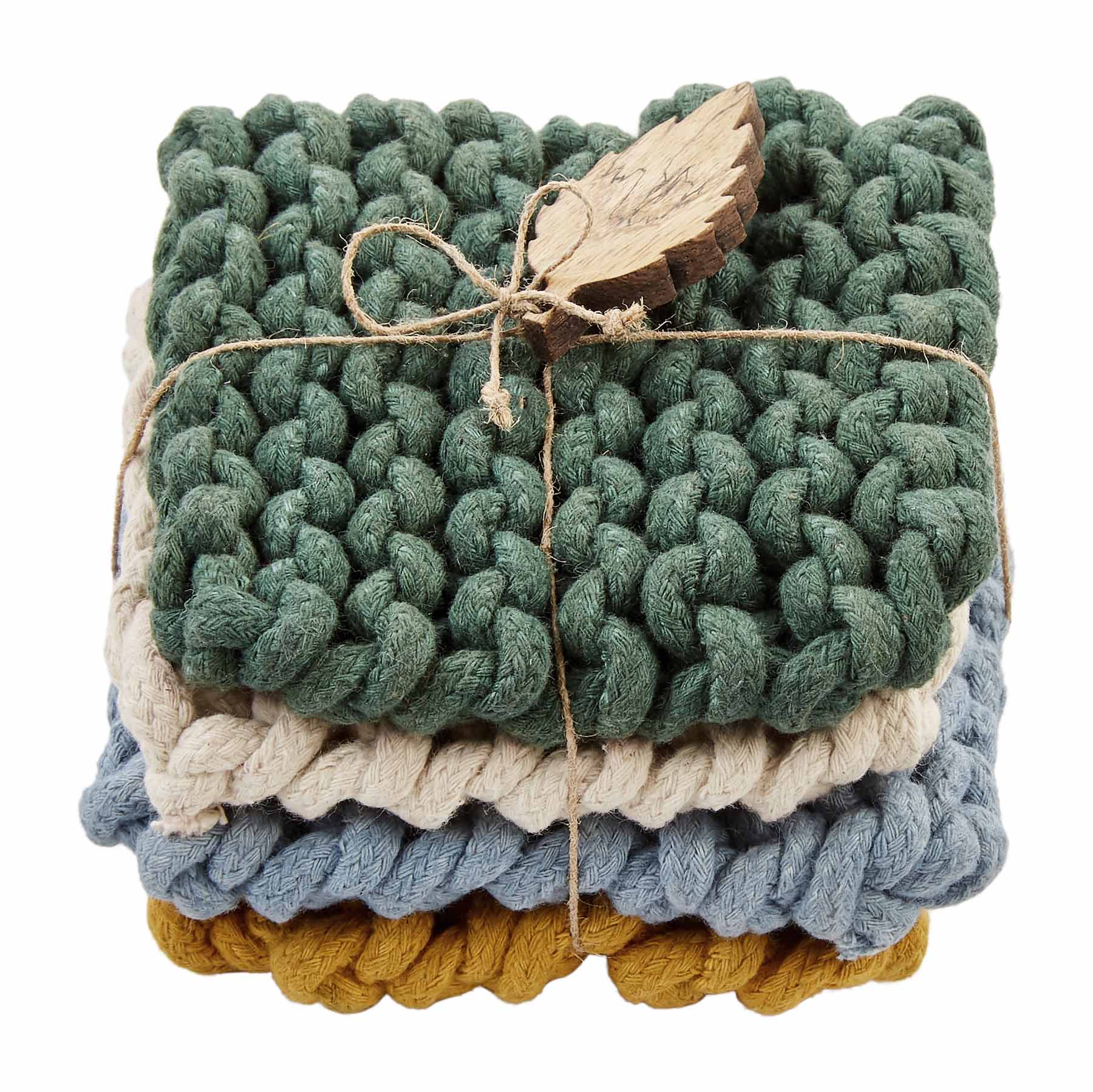 Green Crochet Coasters