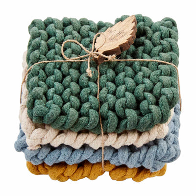 Green Crochet Coasters