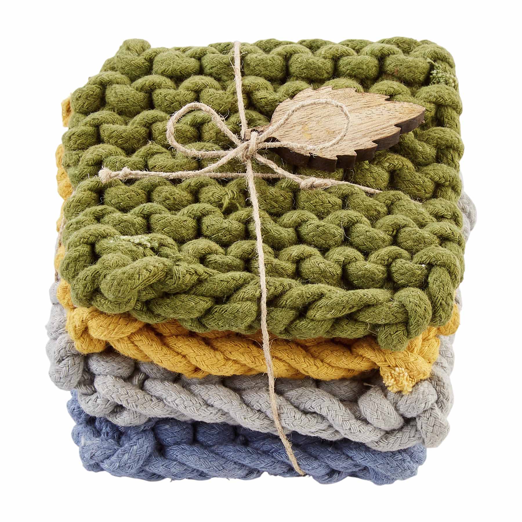 Green Crochet Coasters