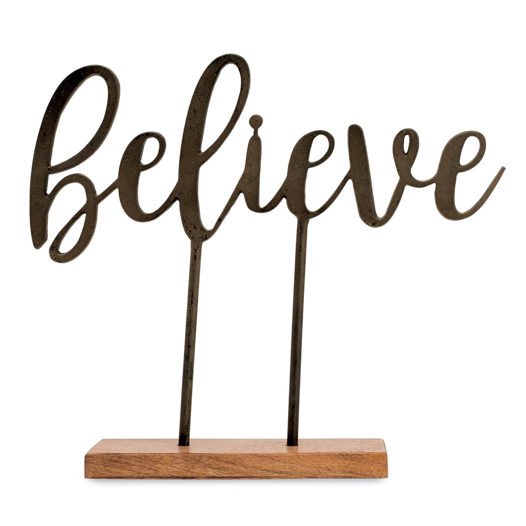 Believe Cast Iron Sentiment Sitter