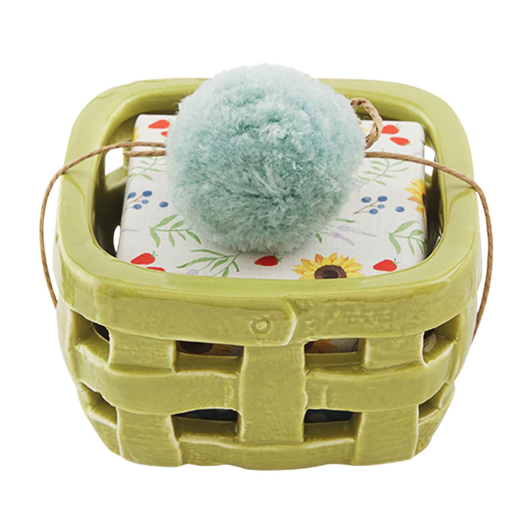 Green Floral Soap Set Holder