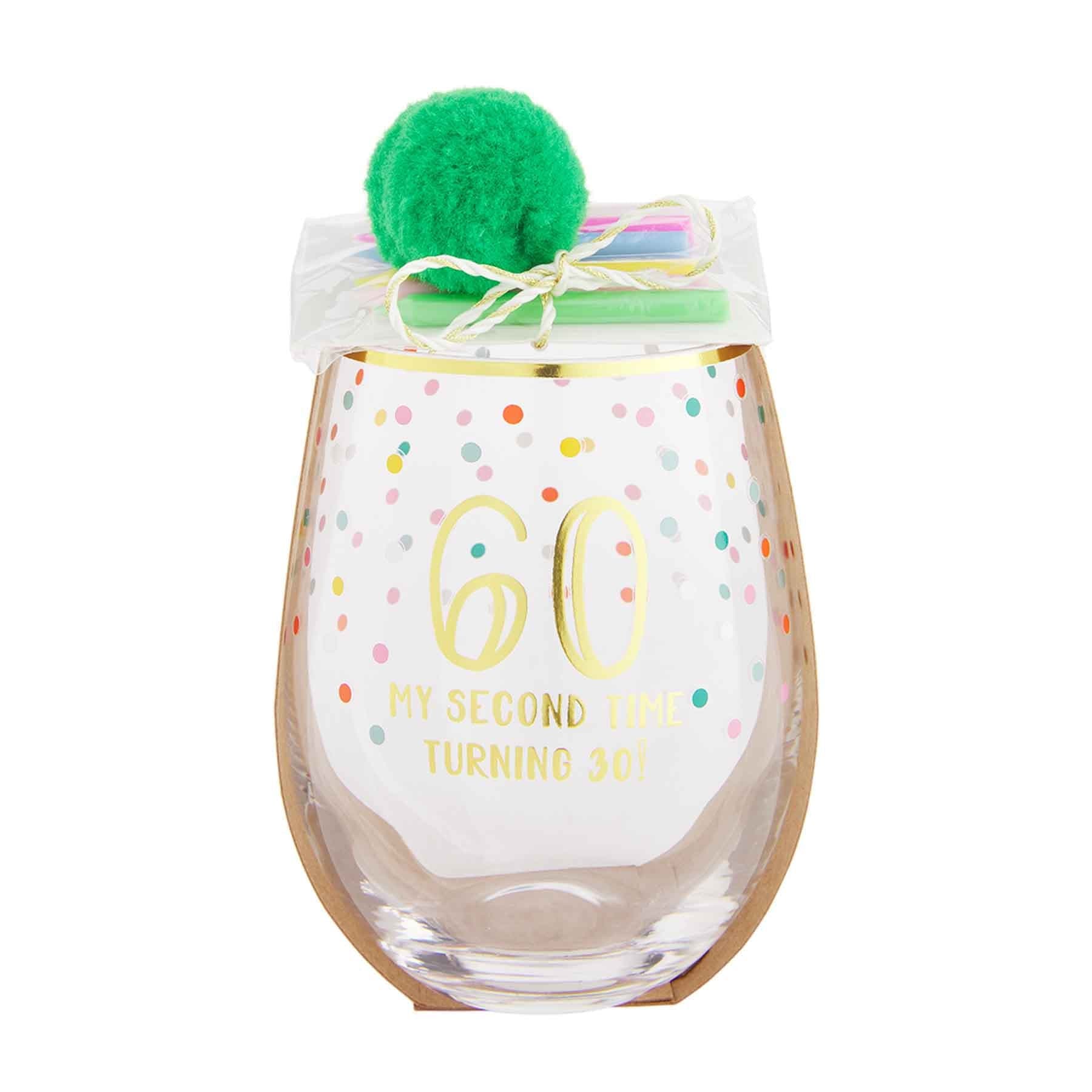 60th Birthday Wine Glass