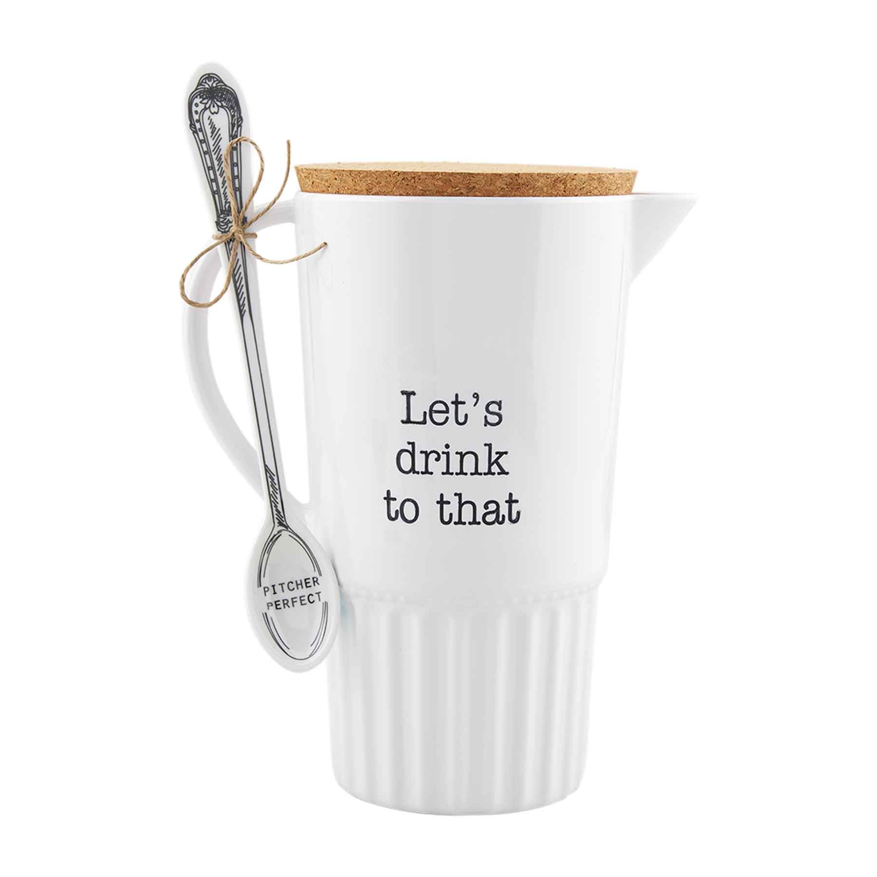 Let's Drink To That Melamine Pitcher Spoon Set