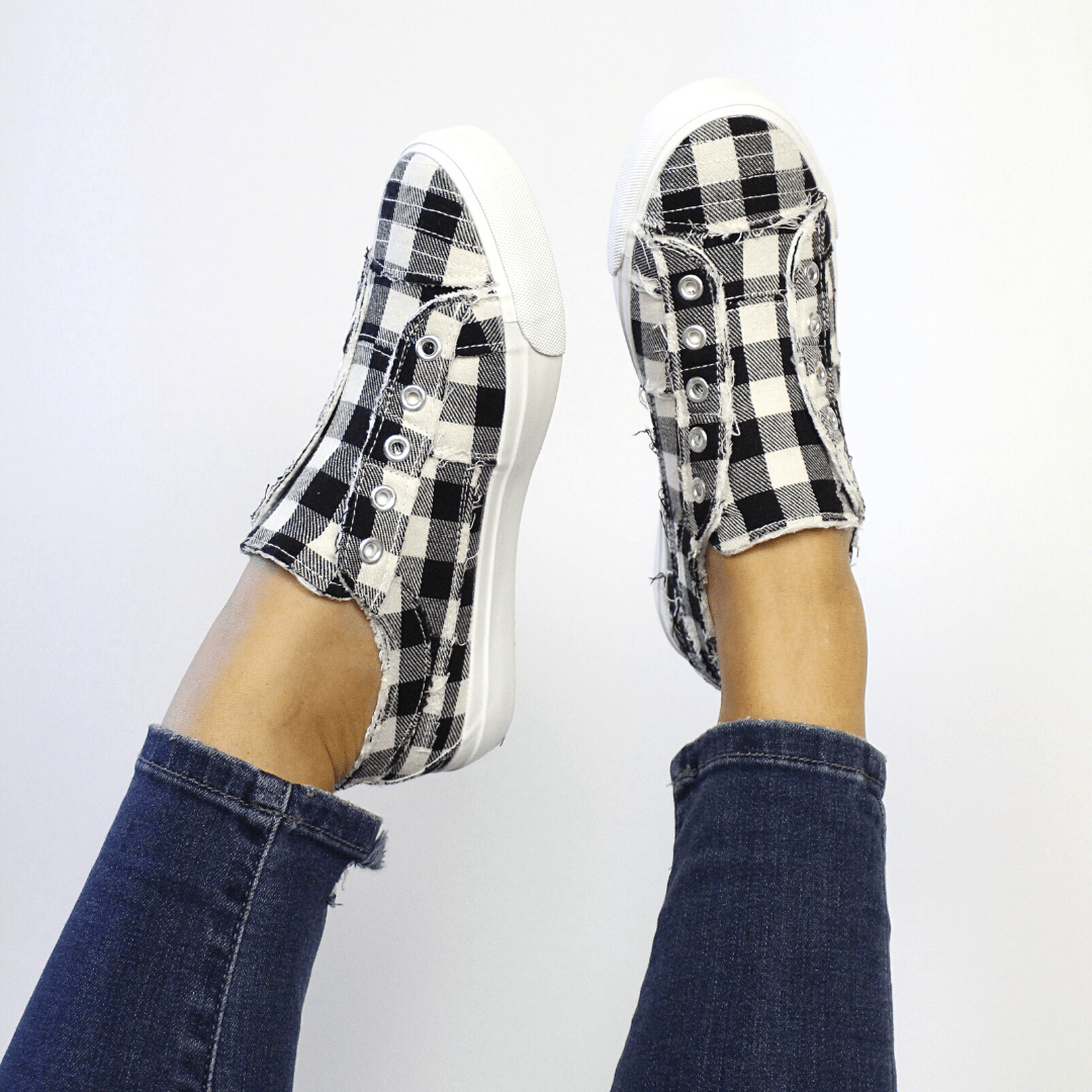 Babalu White Plaid Sneakers